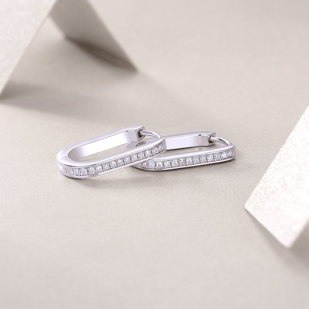 925 sterling silver moissanite earrings